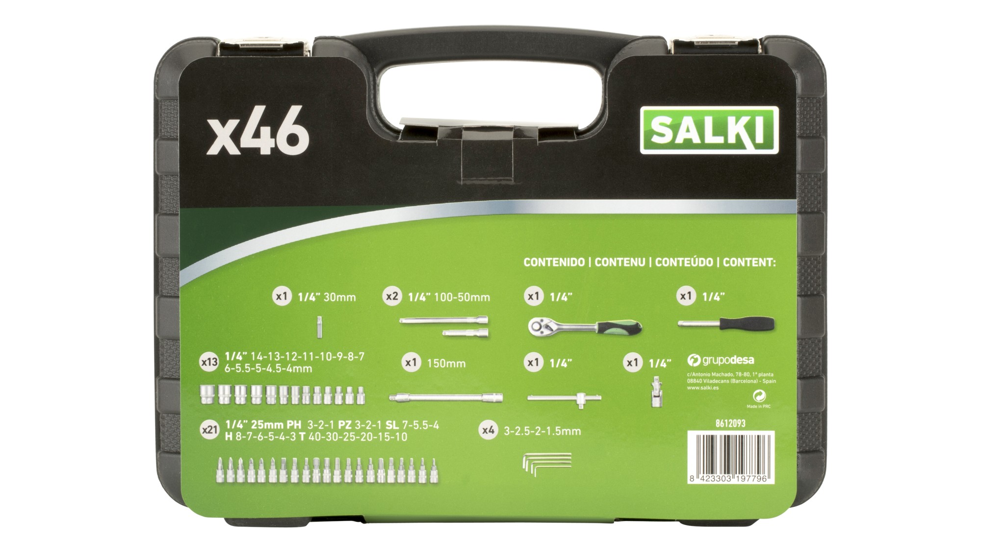 Estuche 1/4" - 46 pcs