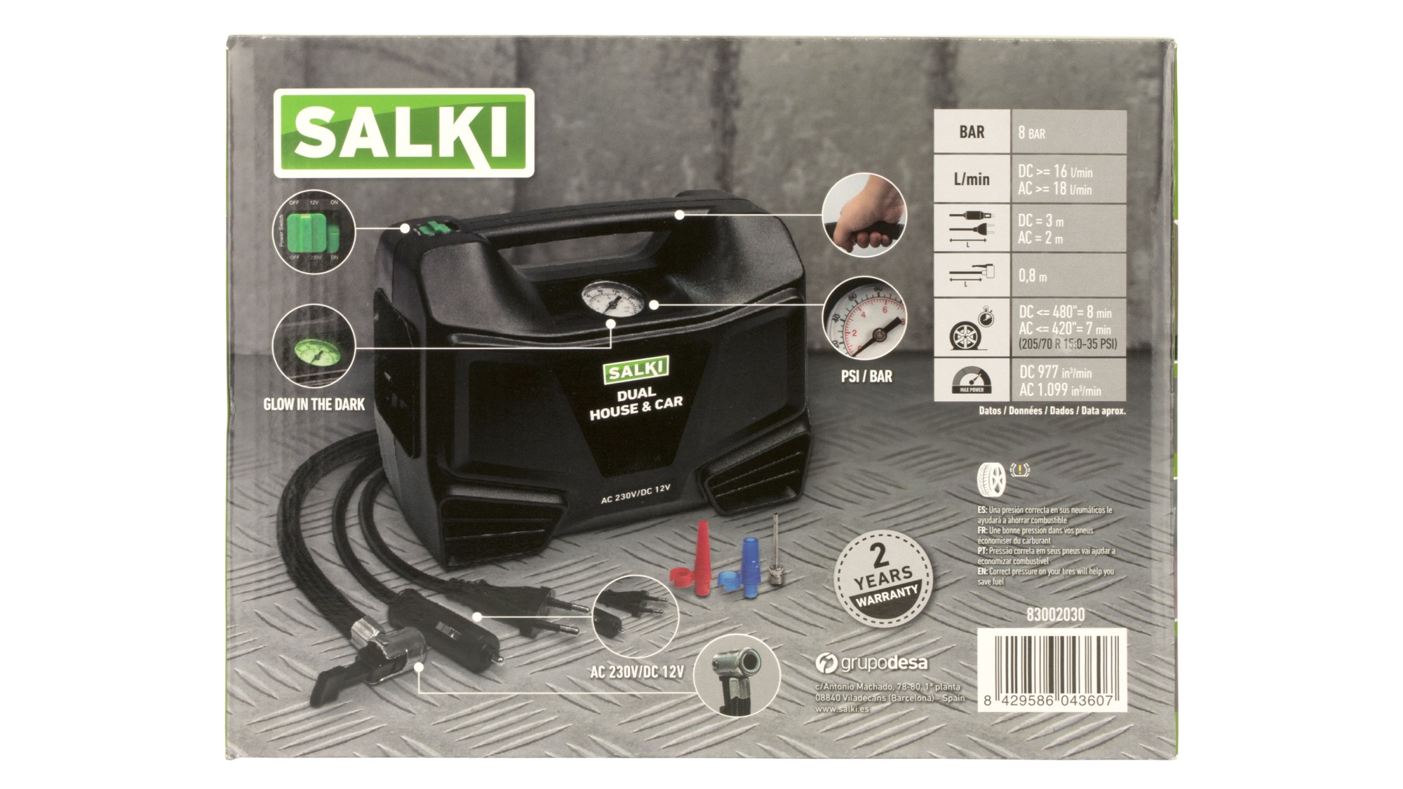 Compresor 230 - 12 v - House & Car dual