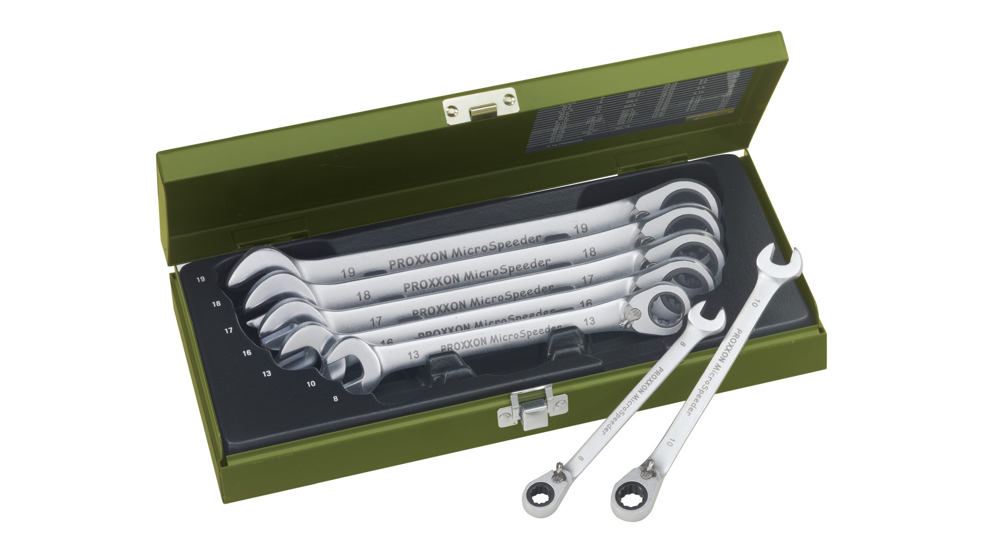 Juego 7 llaves carraca combinadas conmutable 8 - 19 mm