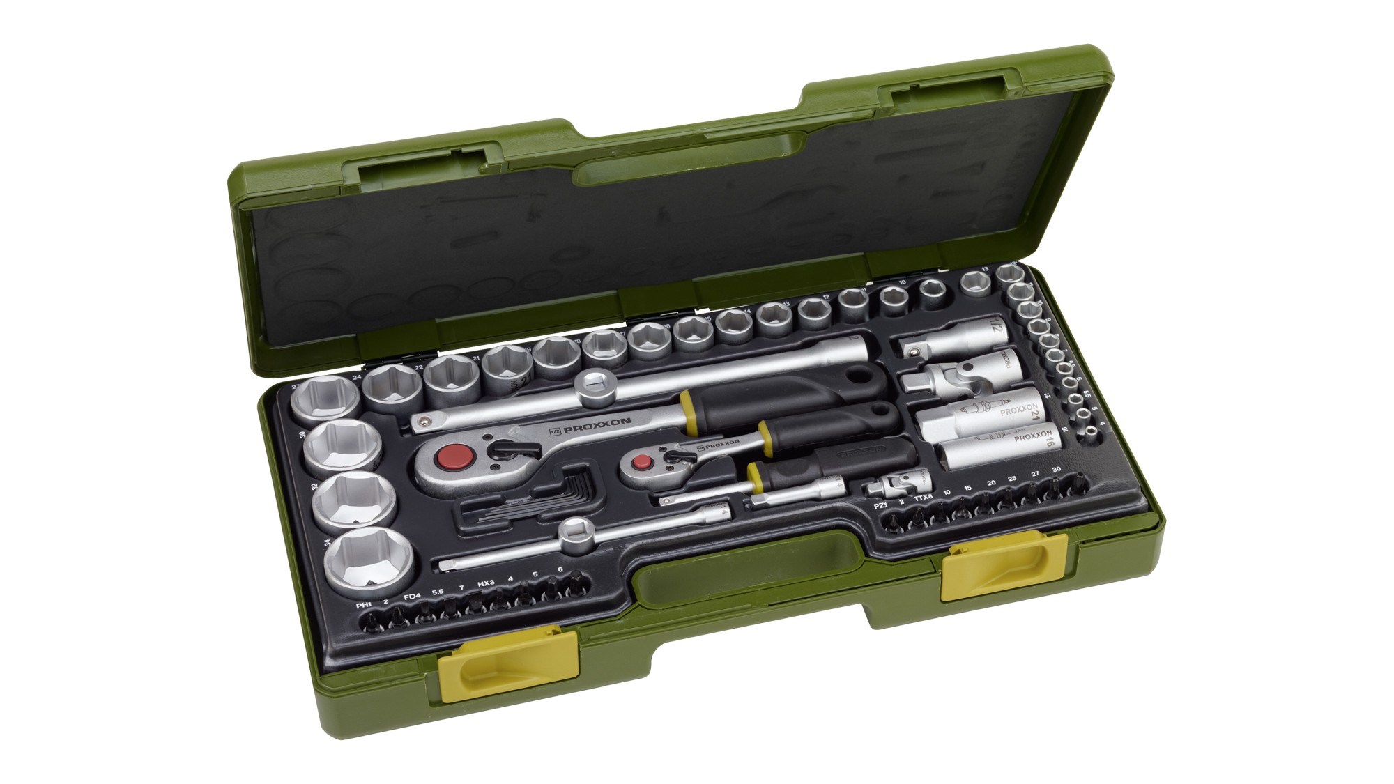 Estuche industrial 65 pcs Estuche industrial 1/2" + 1/4" 65 pcs