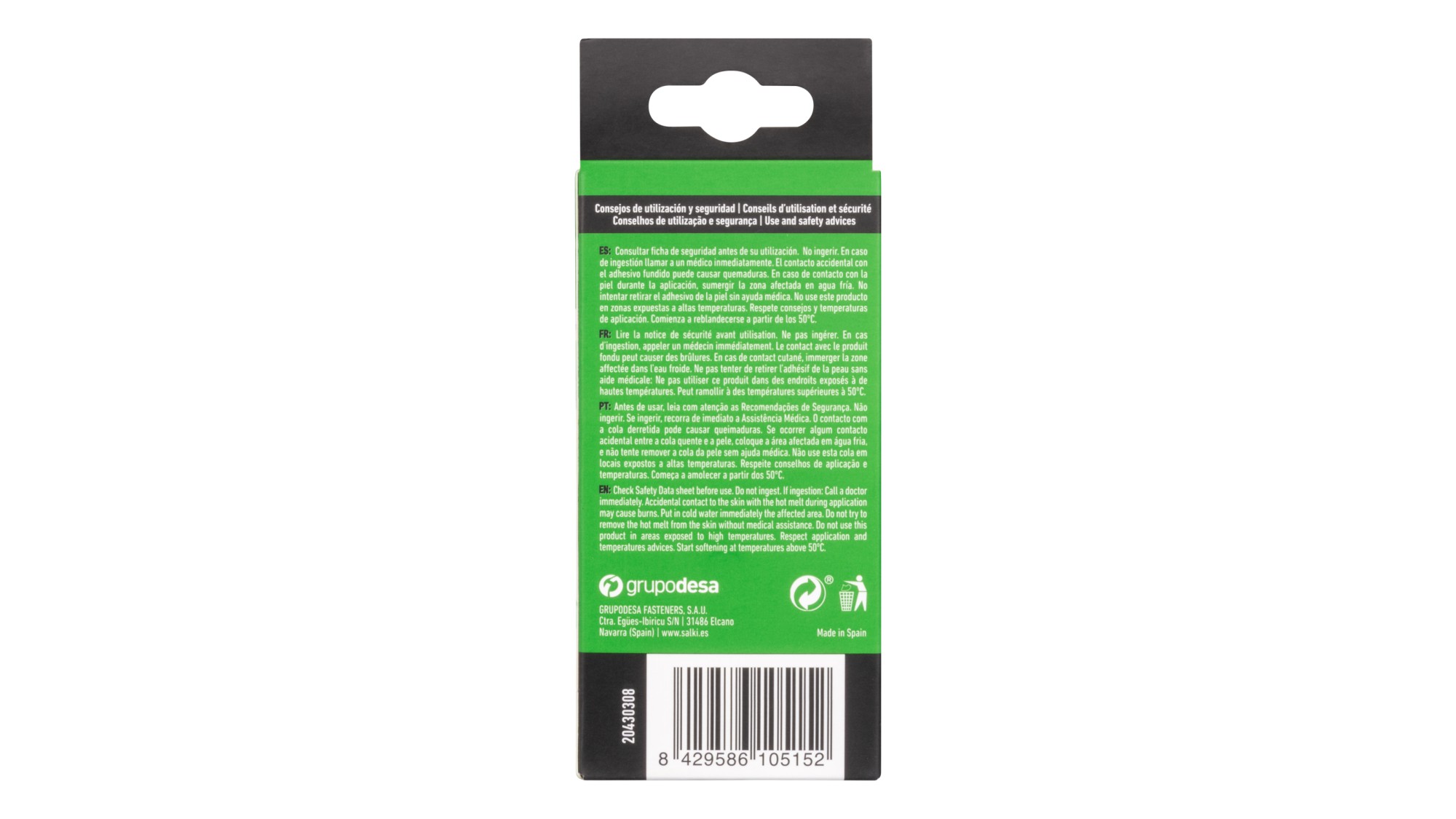 Barras de cola Universal translúcida (Mini) - Cajita pequeña Cajita 20 Barras Ø8 x 120 Universal translúcida