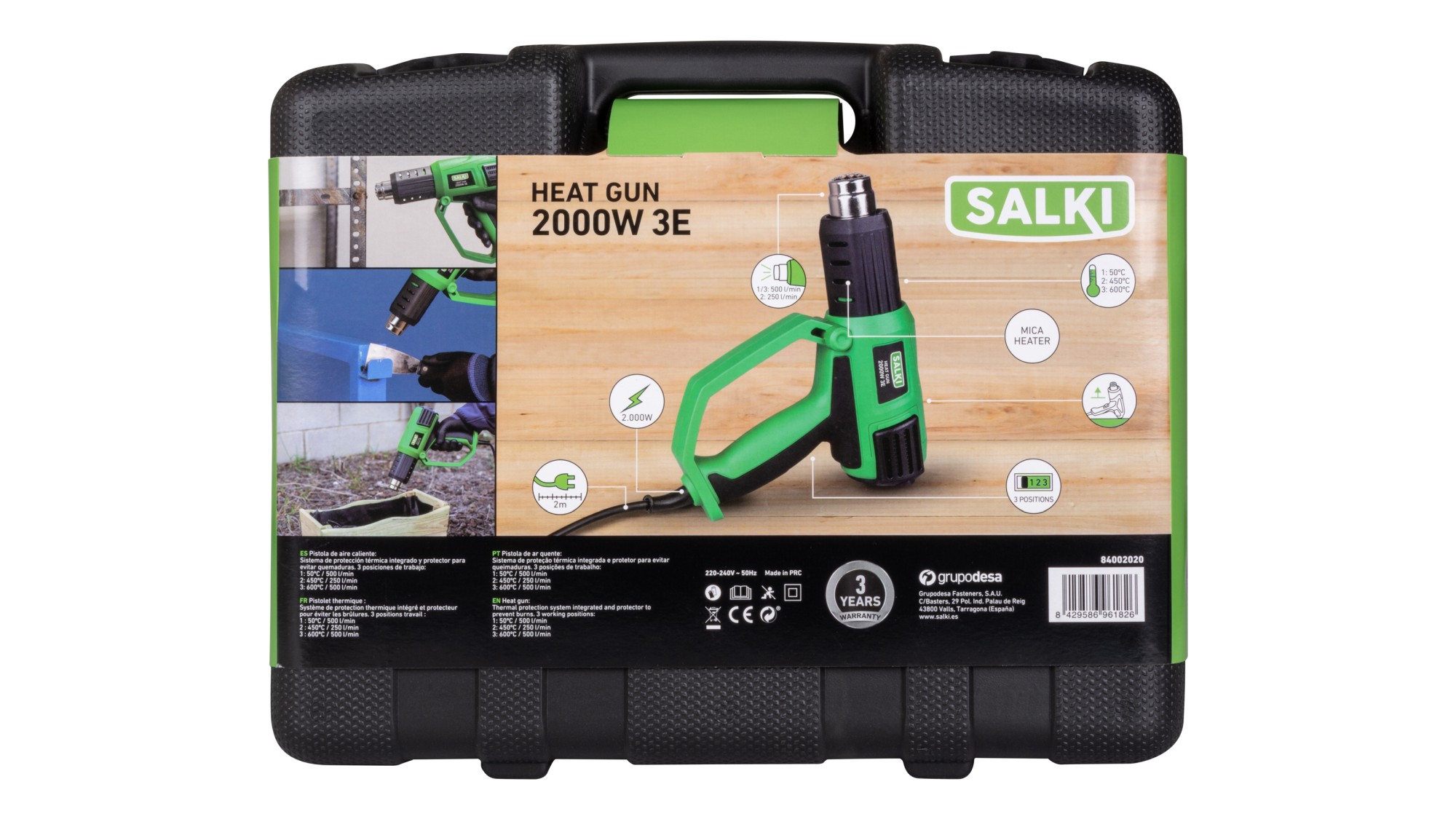 Pistola de aire caliente HSK 2000W 3E Heat Gun 2000W 3E / 50 °C - 600 °C