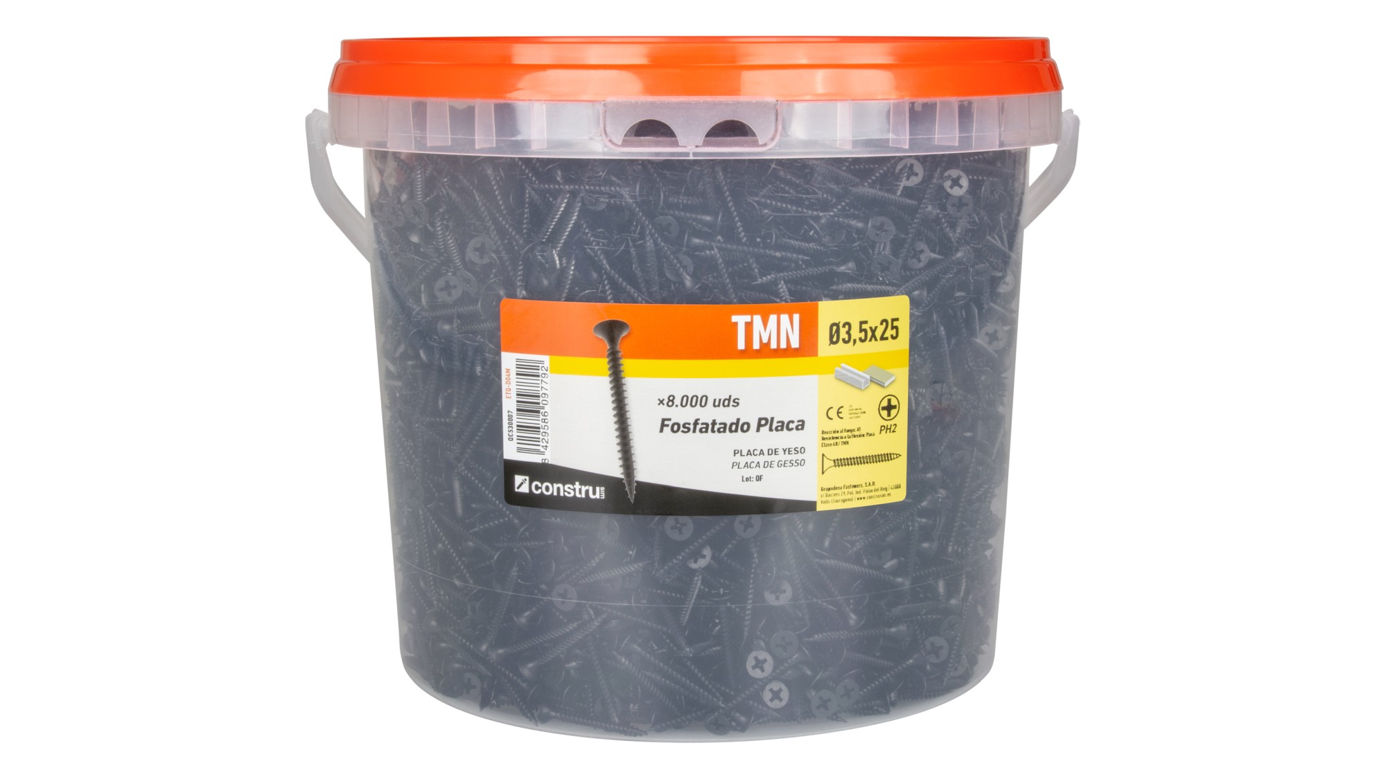 Tornillo fosfatado placa 3,5 x 25 - Bote 8.000 uds.