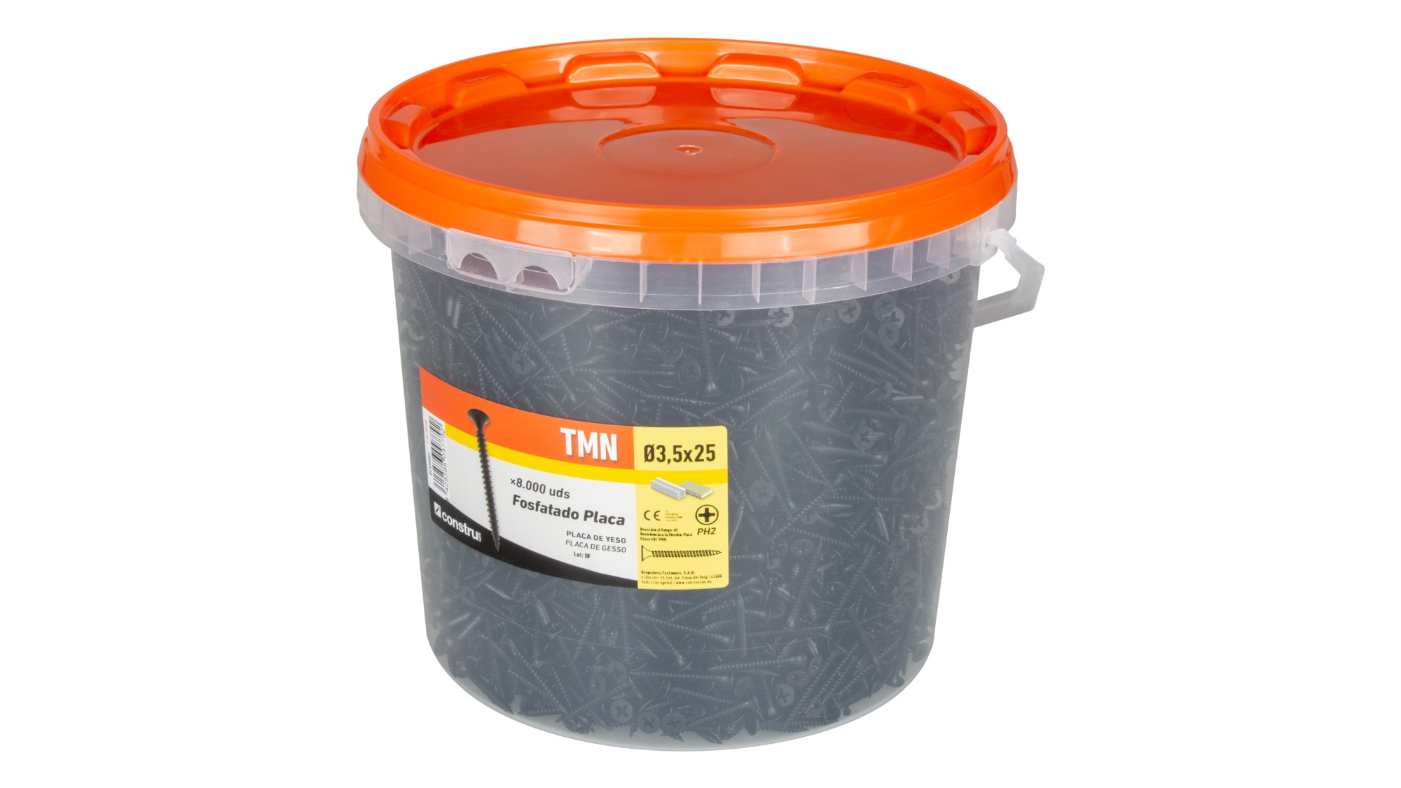 Tornillo fosfatado placa 3,5 x 25 - Bote 8.000 uds.