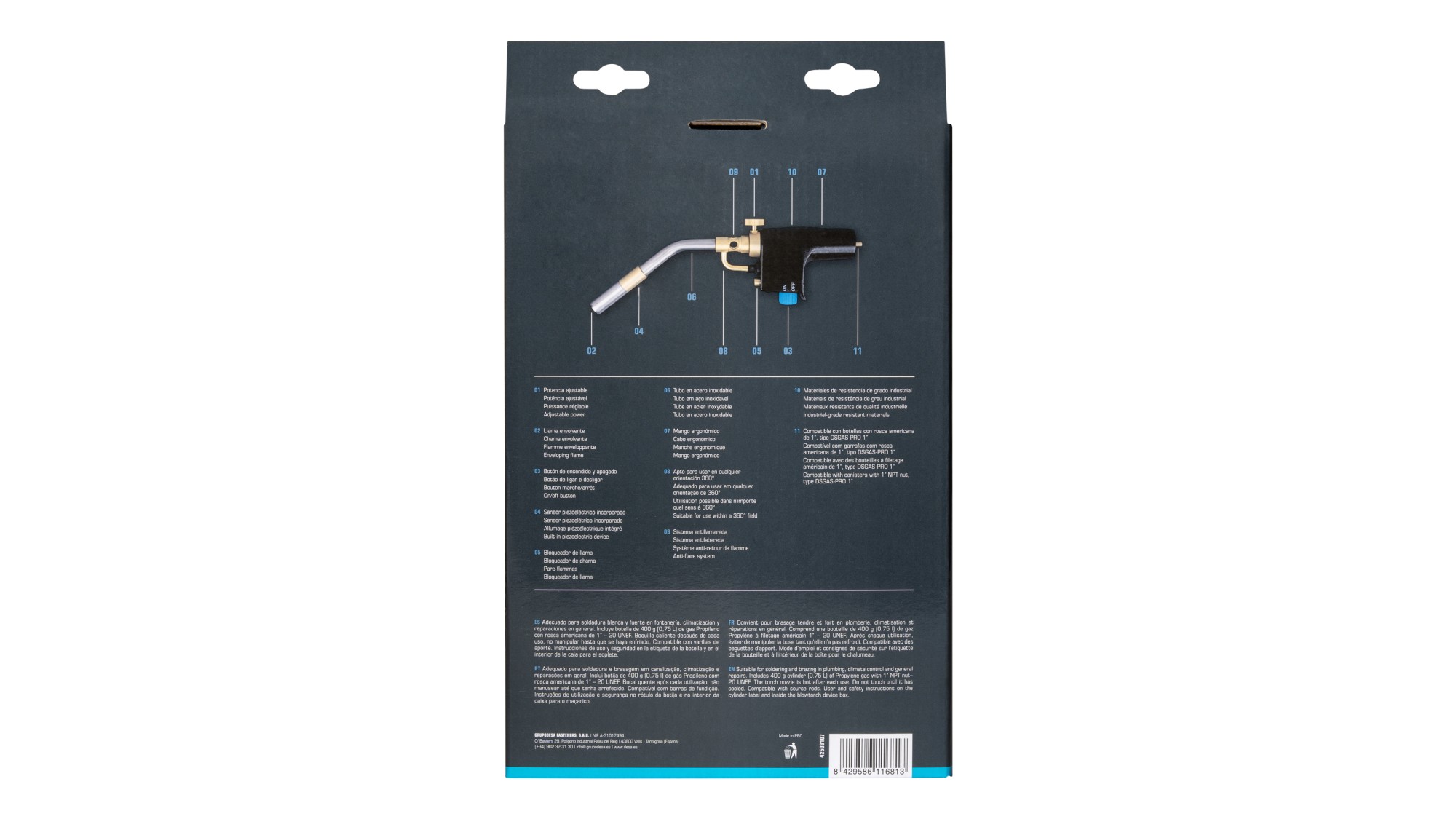 Kit soplete gas M1 TURBO - USA 1\"