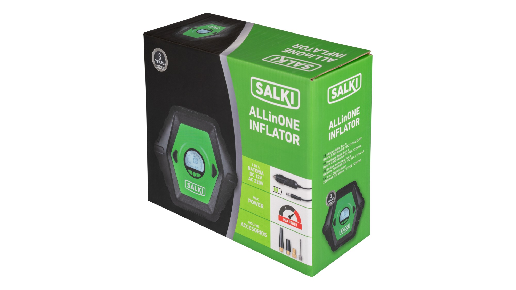 Inflador digital 3 en 1 ALLinONE