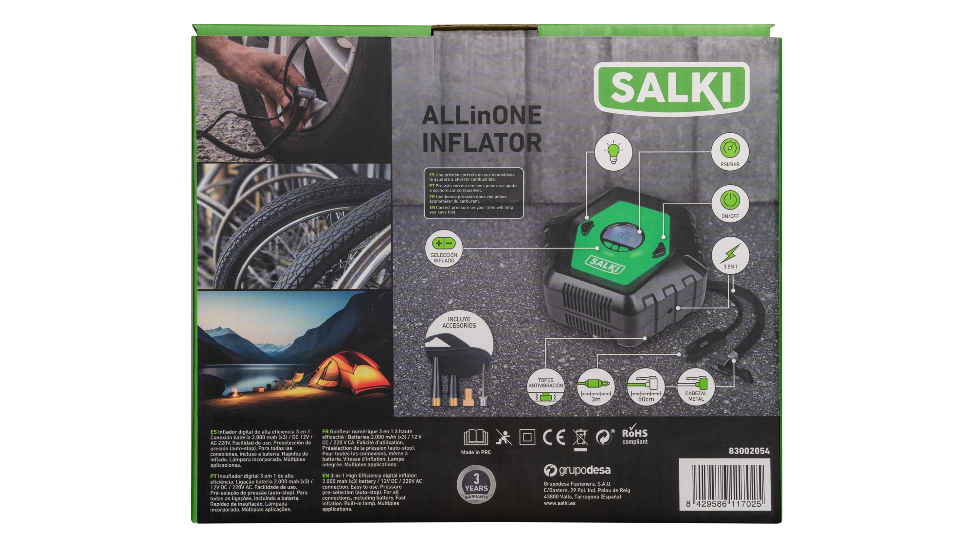 Inflador digital 3 en 1 ALLinONE