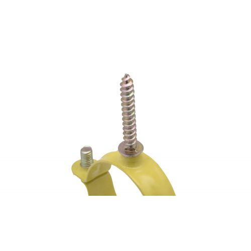 Abrazadera M6 plástica amarilla con tirafondo Ø10 (1/8")