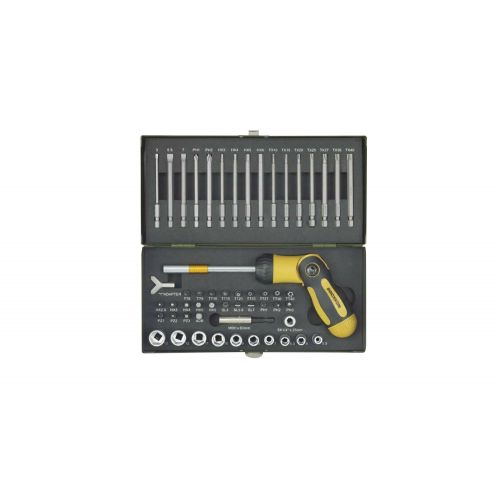 Estuche destornillador carraca articulable 1/4"  54 pcs