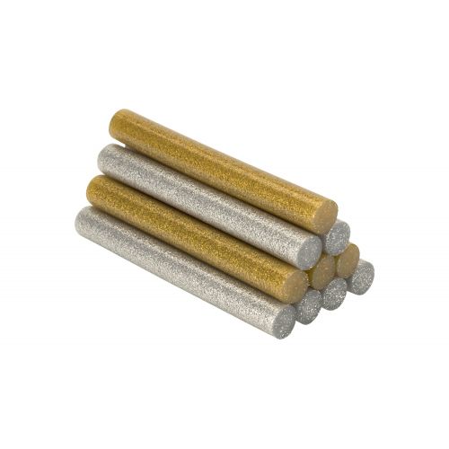 Barras de cola decoración y hobby Ø12 x 95 mm purpurina dorado + plateado
