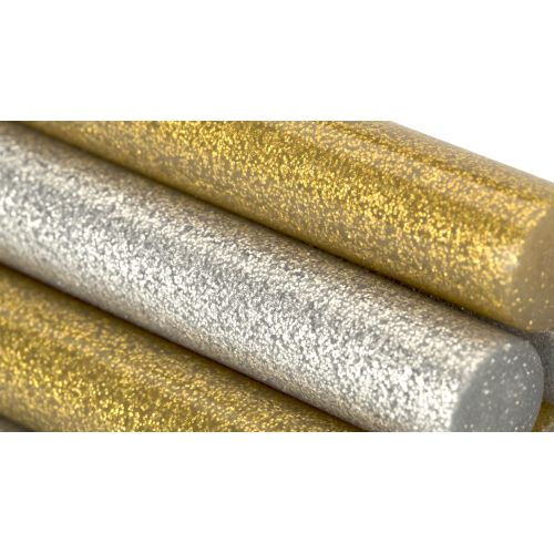 Barras de cola decoración y hobby Ø12 x 95 mm purpurina dorado + plateado
