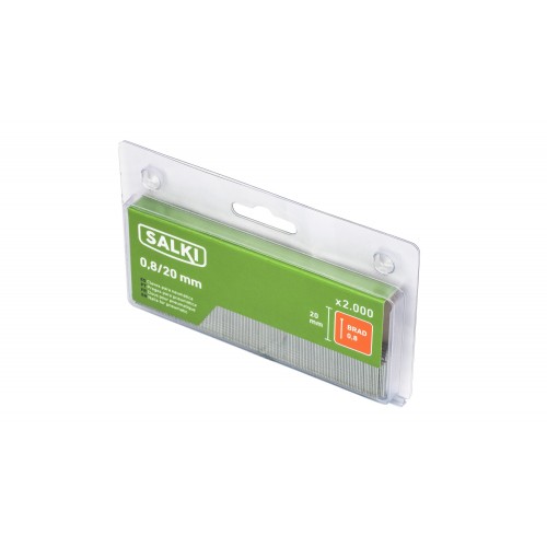 Brad 0,8 BLISTER SALKI BRAD 0,8 - 20mm (2.000 uds)