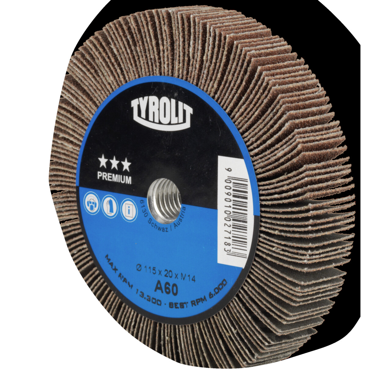 Tyrolit Cepillo de núcleo 115x20xM14 A40 PREMIUM acero/met.no férricos/madera