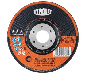 Tyrolit Discos de desbaste para acero inoxidable 125 x 7 #27E 125x7x22,23 A30R-BFX