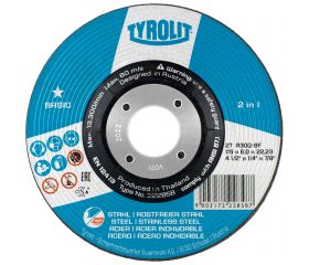Tyrolit Discos de desbaste 2in1 para acero y acero inoxidable 115 x 6 #27C 115x6x22,23 A30Q-BF