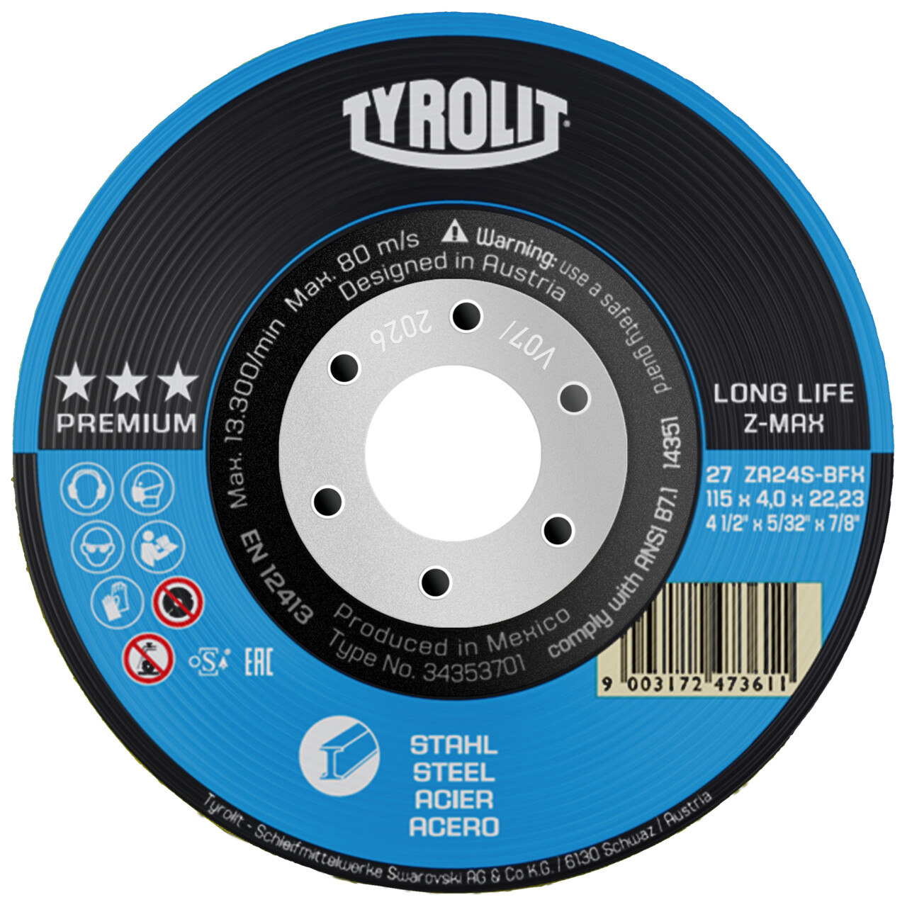 Discos de desbaste PREMIUM LONGLIFE Z-MAX para acero