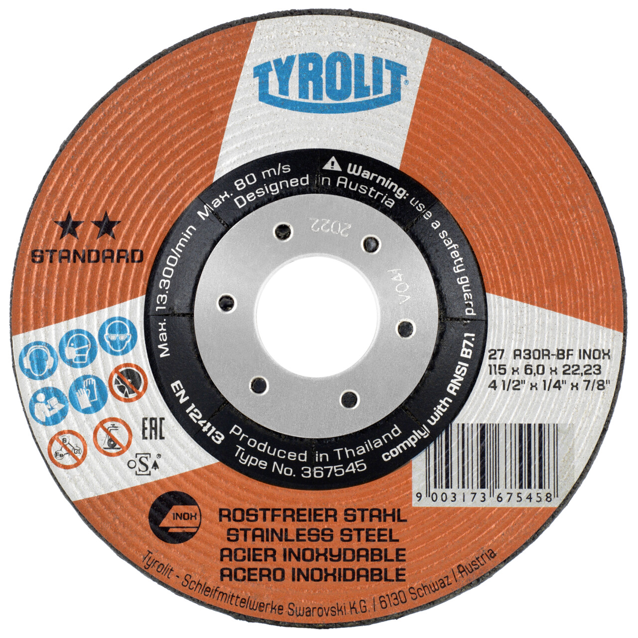 Discos de desbaste STANDARD para acero inoxidable