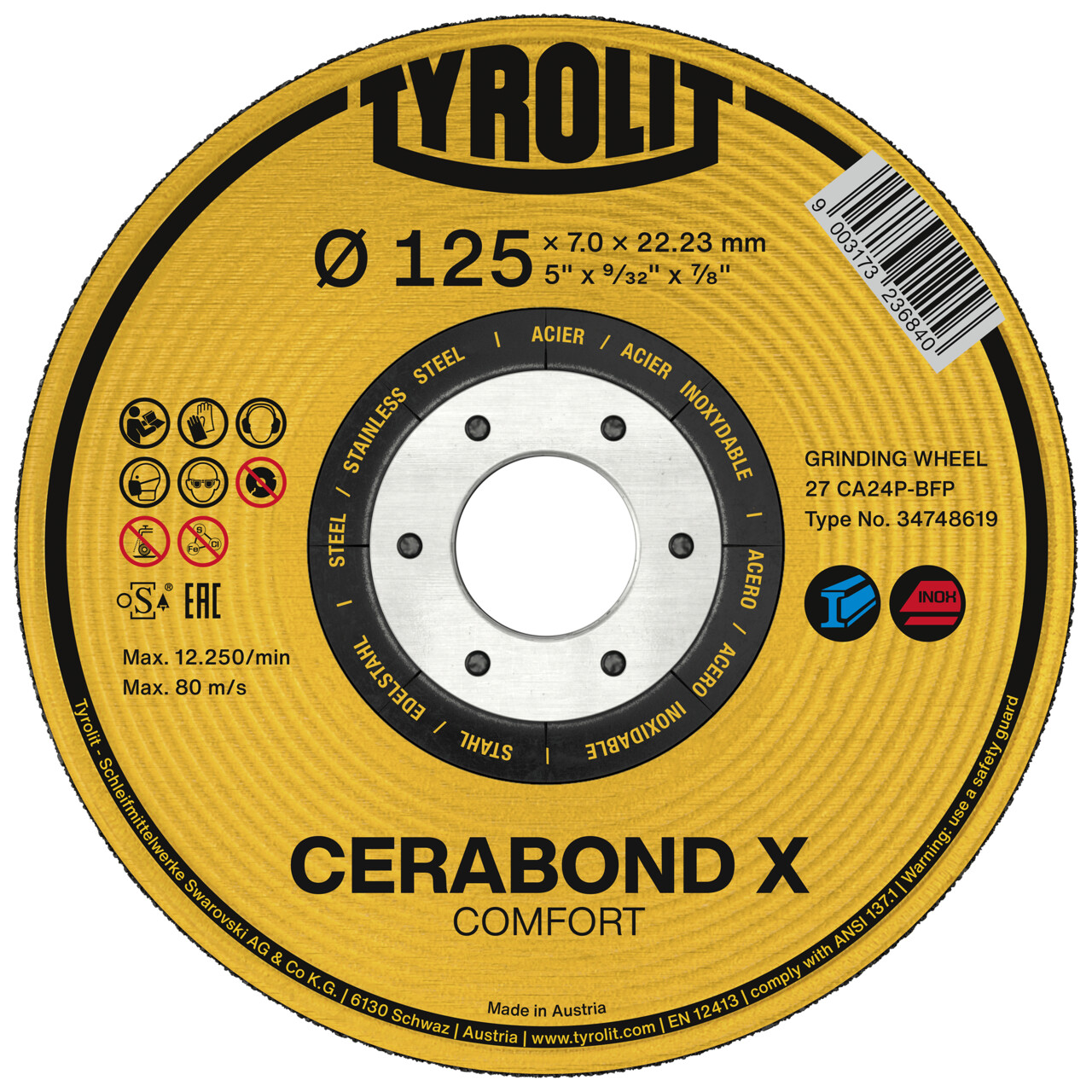 Discos de desbaste CERABOND X COMFORT para acero y acero inoxidable