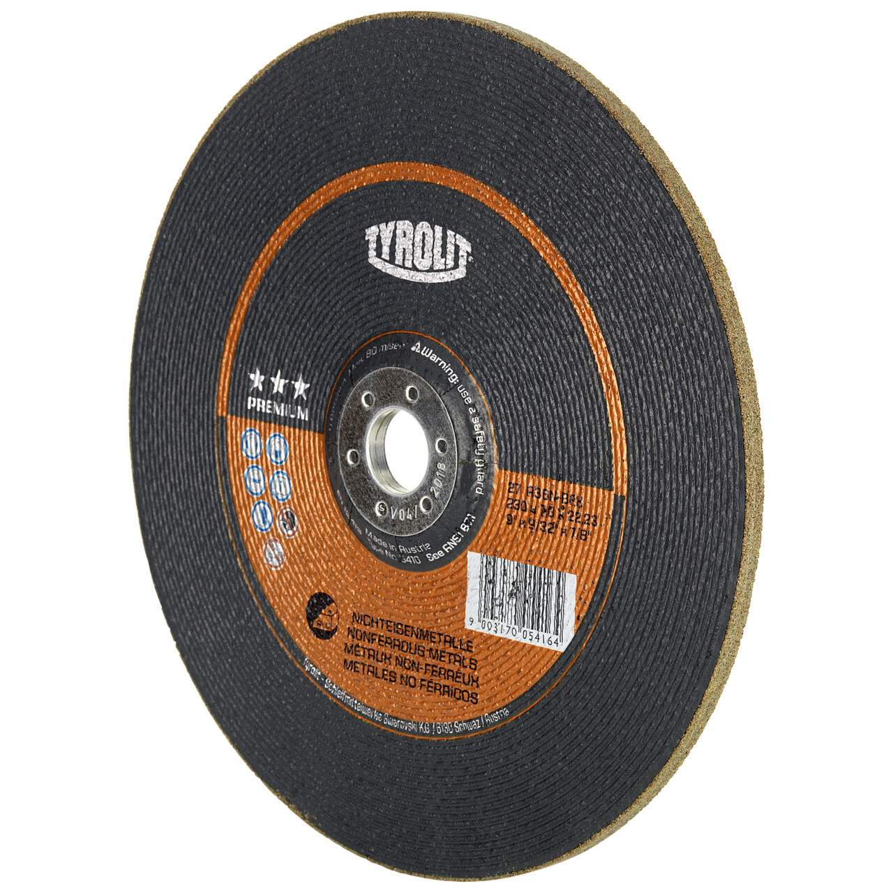 Tyrolit Disco de desbaste 230x7x22,23 mm A36N PREMIUM metales no férricos