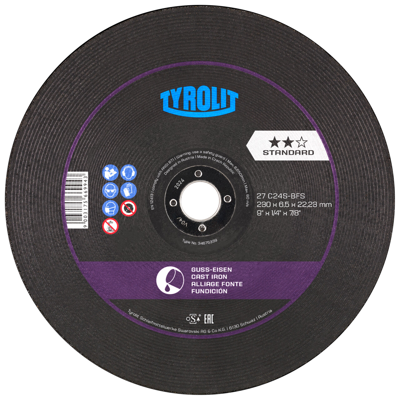 Discos de desbaste STANDARD de carburo de silicio para fundición