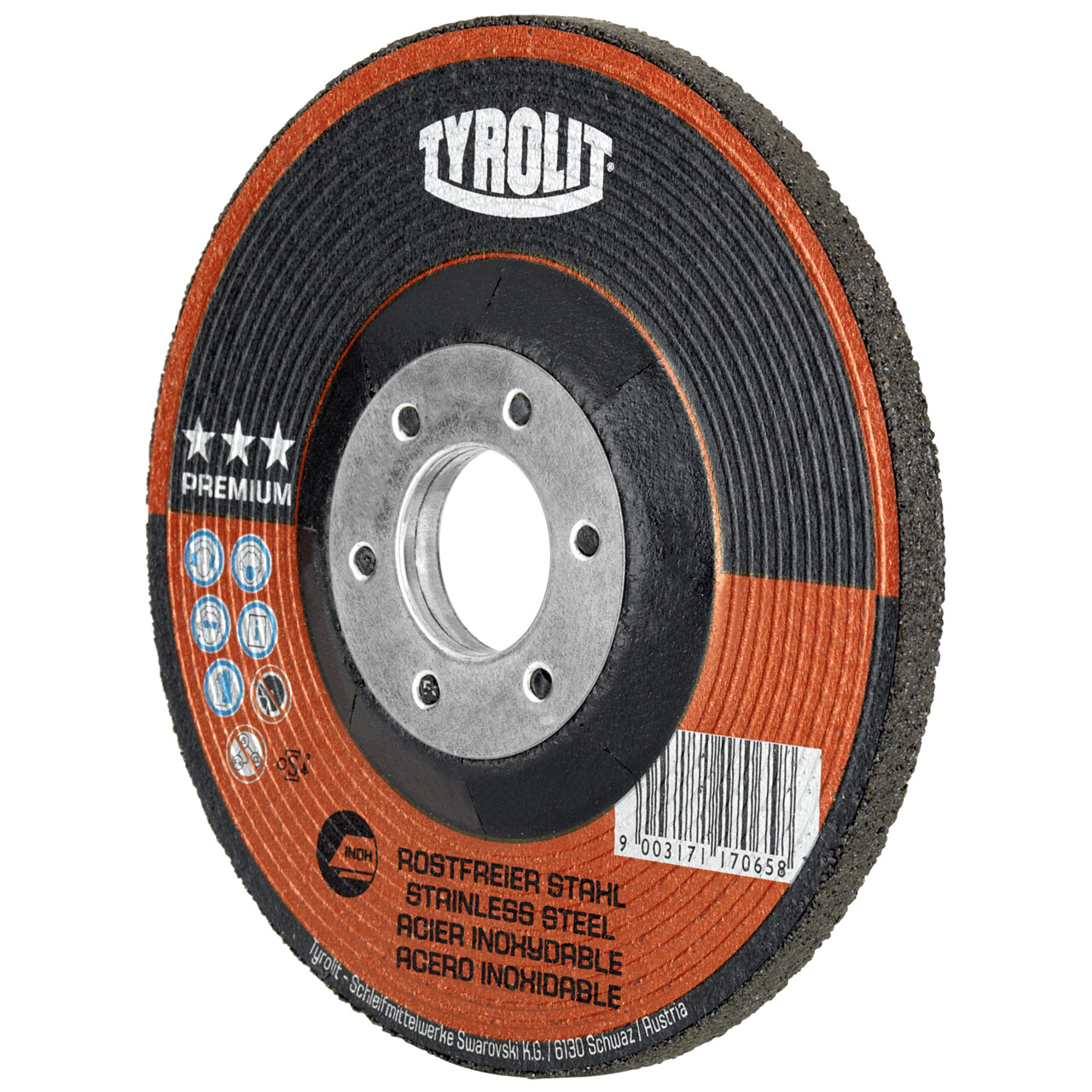 Tyrolit Disco de desbaste 115x4x22,23 mm A30R PREMIUM inox