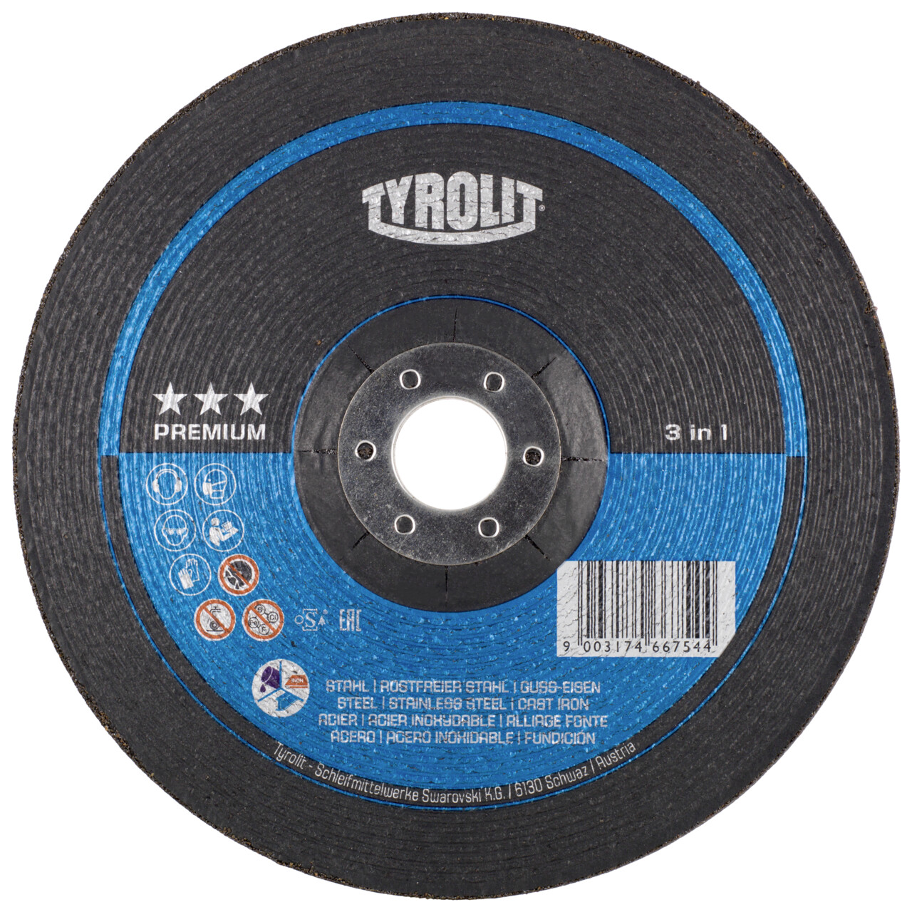 Discos de desbaste PREMIUM 3in1 para acero, acero inoxidable y hierro fundido