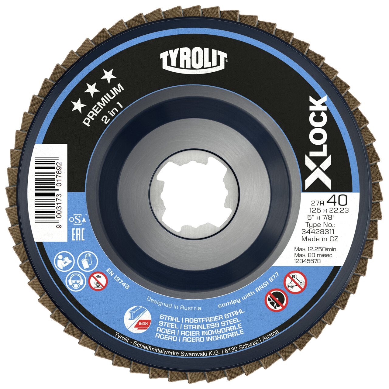 Discos de láminas PREMIUM X-LOCK para acero y acero inoxidable