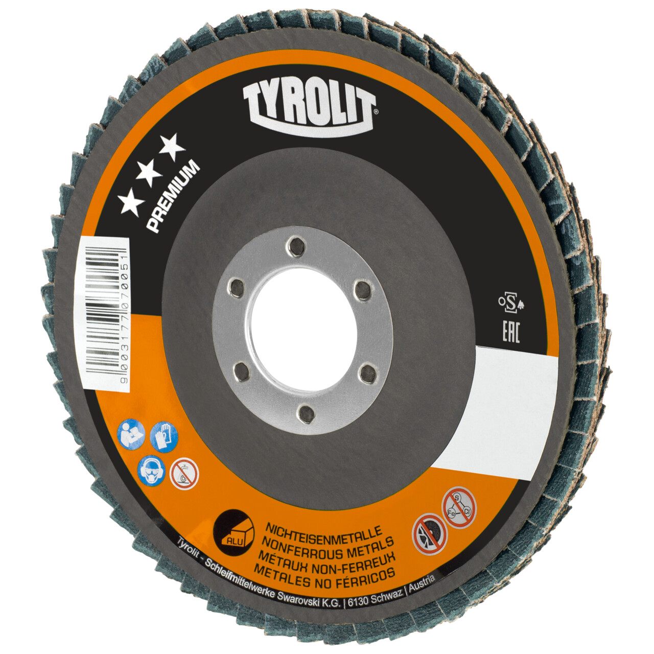 Tyrolit Disco de láminas inclinado 115x22,23 CA40 PREMIUM met.no férricos