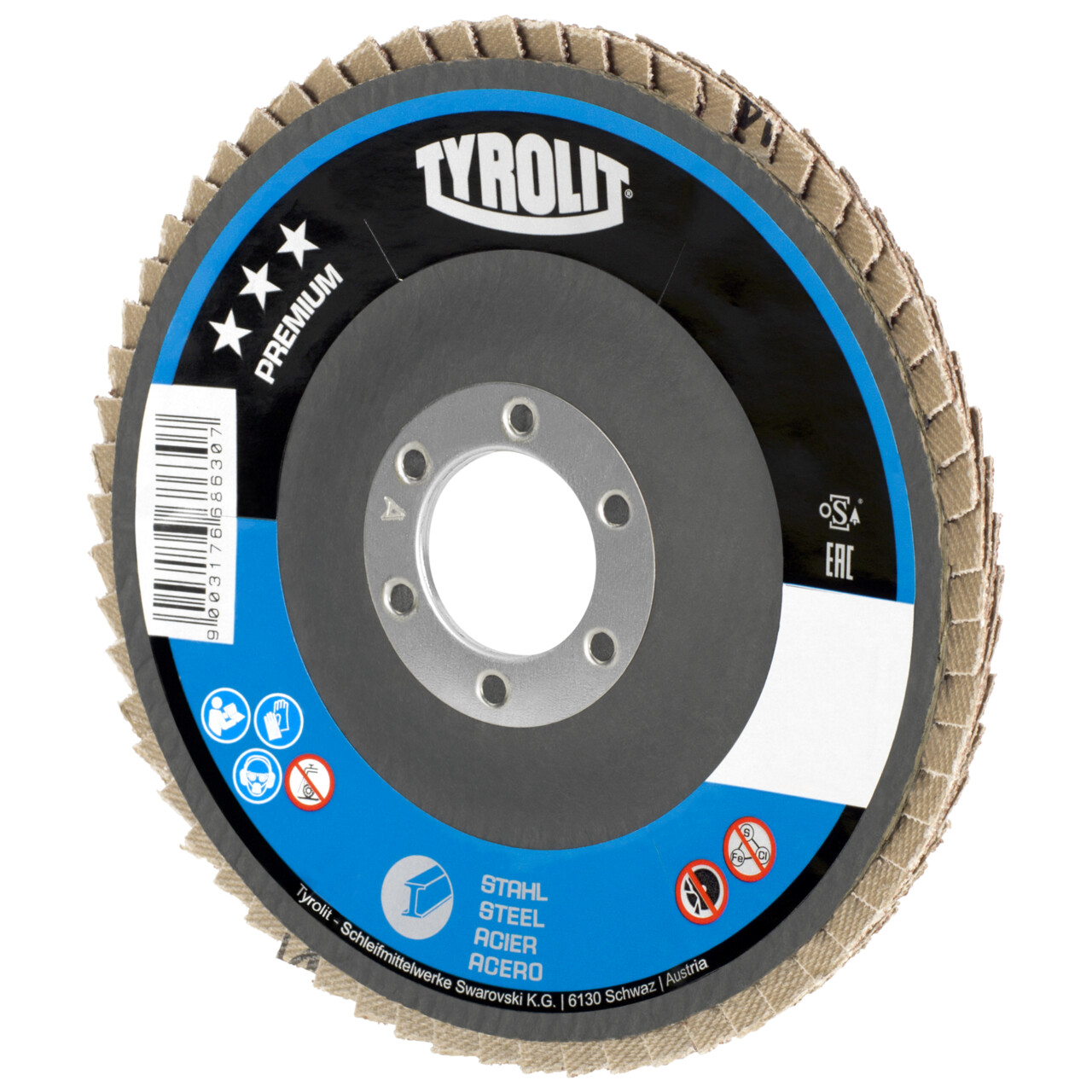 Tyrolit Disco de láminas inclinado 115x22,2 A40 PREMIUM acero