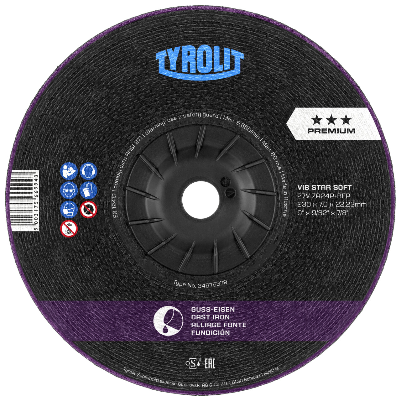 Discos de desbaste PREMIUM VIBSTAR SOFT para hierro fundido