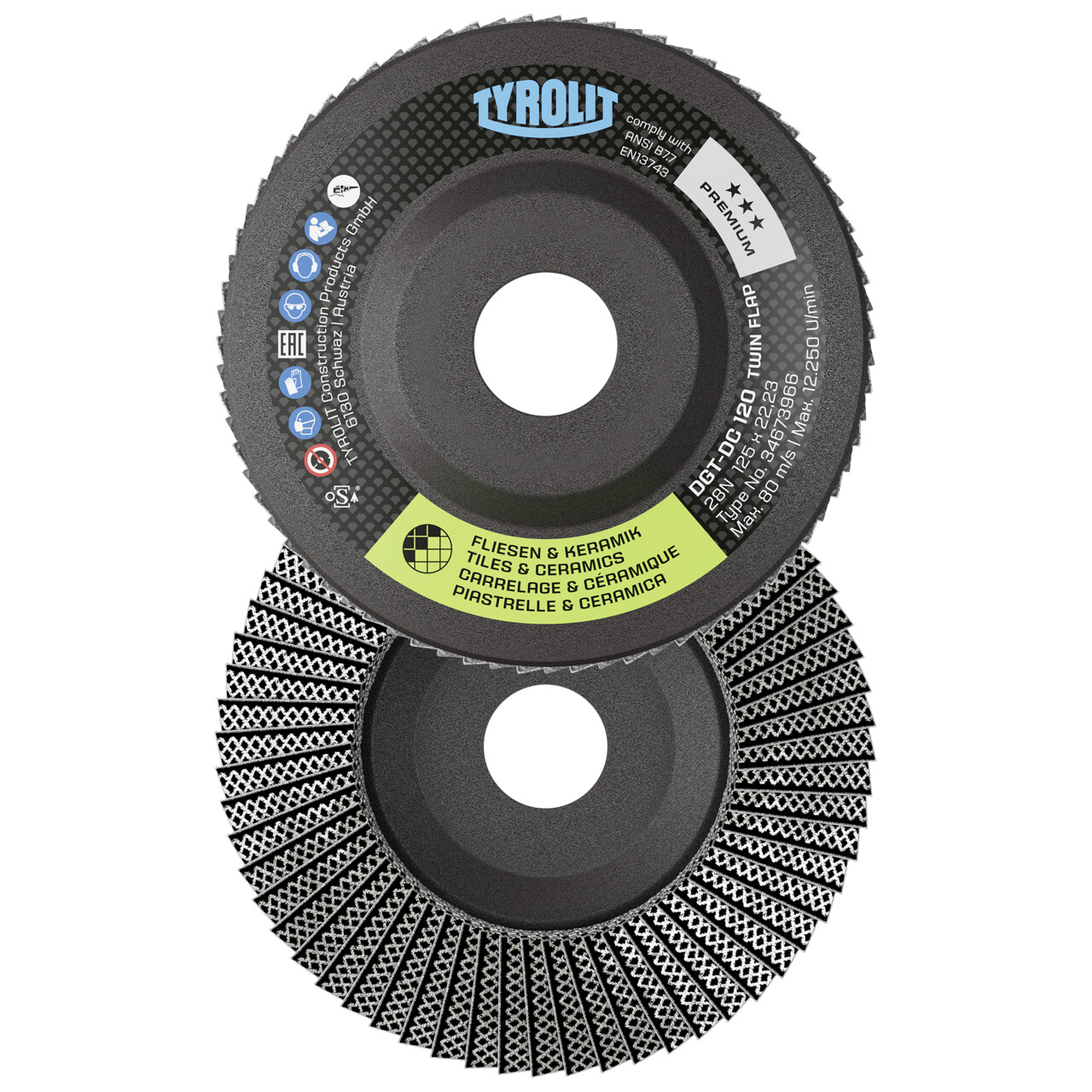 Discos de láminas PREMIUM TWINFLAP D/C para gres porcelánico y azulejos