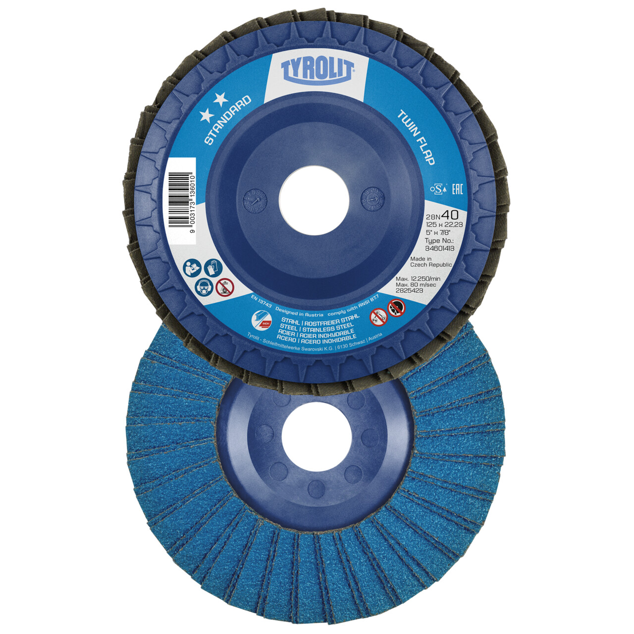 Discos de láminas STANDARD TWINFLAP para acero y acero inoxidable