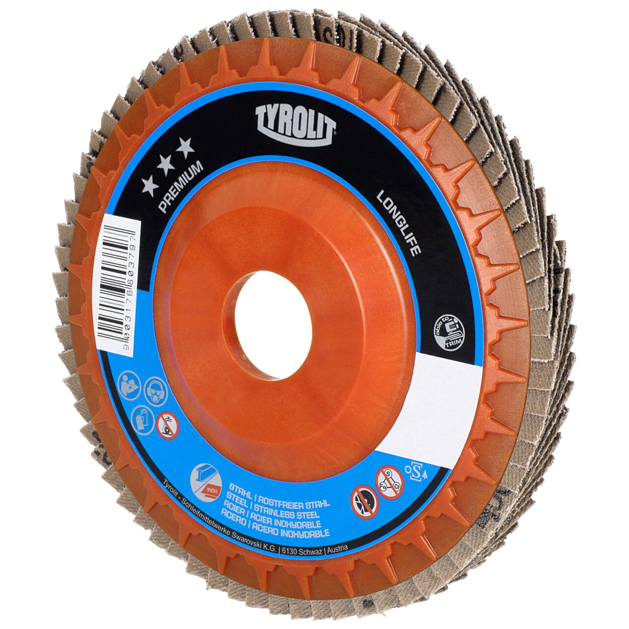 Tyrolit Disco de láminas LONGLIFE recto 115x22,23 ZA40 PREMIUM acero/inox