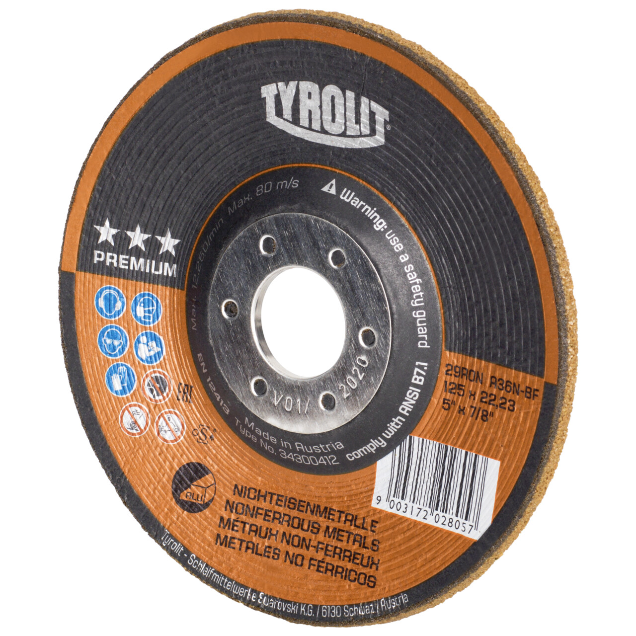 Tyrolit Rondeller® Disco de desbaste 115x22,23 A36N PREMIUM metales no férricos