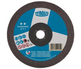 Tyrolit Discos de corte 2in1 para acero y acero inoxidable 125 x 1,0 #41X 125x1x22,23 A60Q-BFS