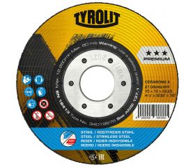Tyrolit Discos de desbaste CERABOND X para acero y acero inoxidable 178 x 7 #27E 178x7x22,23 CA24Q-BFP