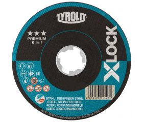 Tyrolit Discos de corte *** X-LOCK para acero y acero inoxidable 125 x 1,6 #41F 125x1,6x22,23/XL A46Q-BFP