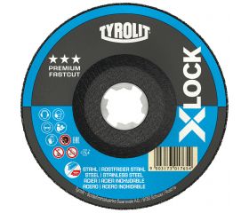 Tyrolit Discos de desbaste X-LOCK para acero y acero inoxidable 115 x 7 #27E 115x7x22,23/XL A30Q-BFP
