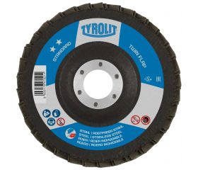 Tyrolit Discos de láminas TWINFLAP para acero y acero inoxidable 115 #27XLA 115x22,23 ZAZA60Q-B