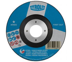 Tyrolit Discos de desbaste FASTCUT para acero y acero inoxidable 115 x 6 #27C 115x6x22,23 A30P-BFB