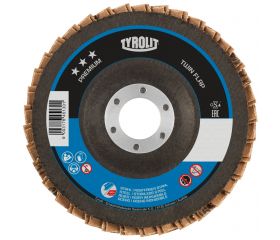 Tyrolit Discos de láminas TWINFLAP para acero y acero inoxidable 125 #28SLN 125x22,23 ZACA40Q-B