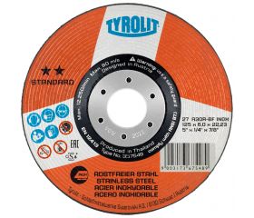 Tyrolit Discos de desbaste para acero inoxidable 125 x 6 #27X 125x6x22,23 A30R-BFINOX