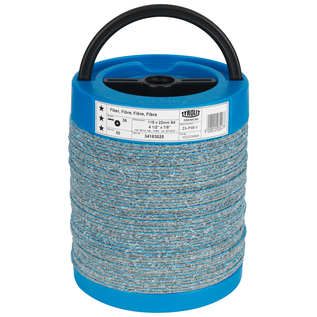 Discos de fibra vulcanizada PREMIUM ZA-P48 V para acero y acero inoxidable