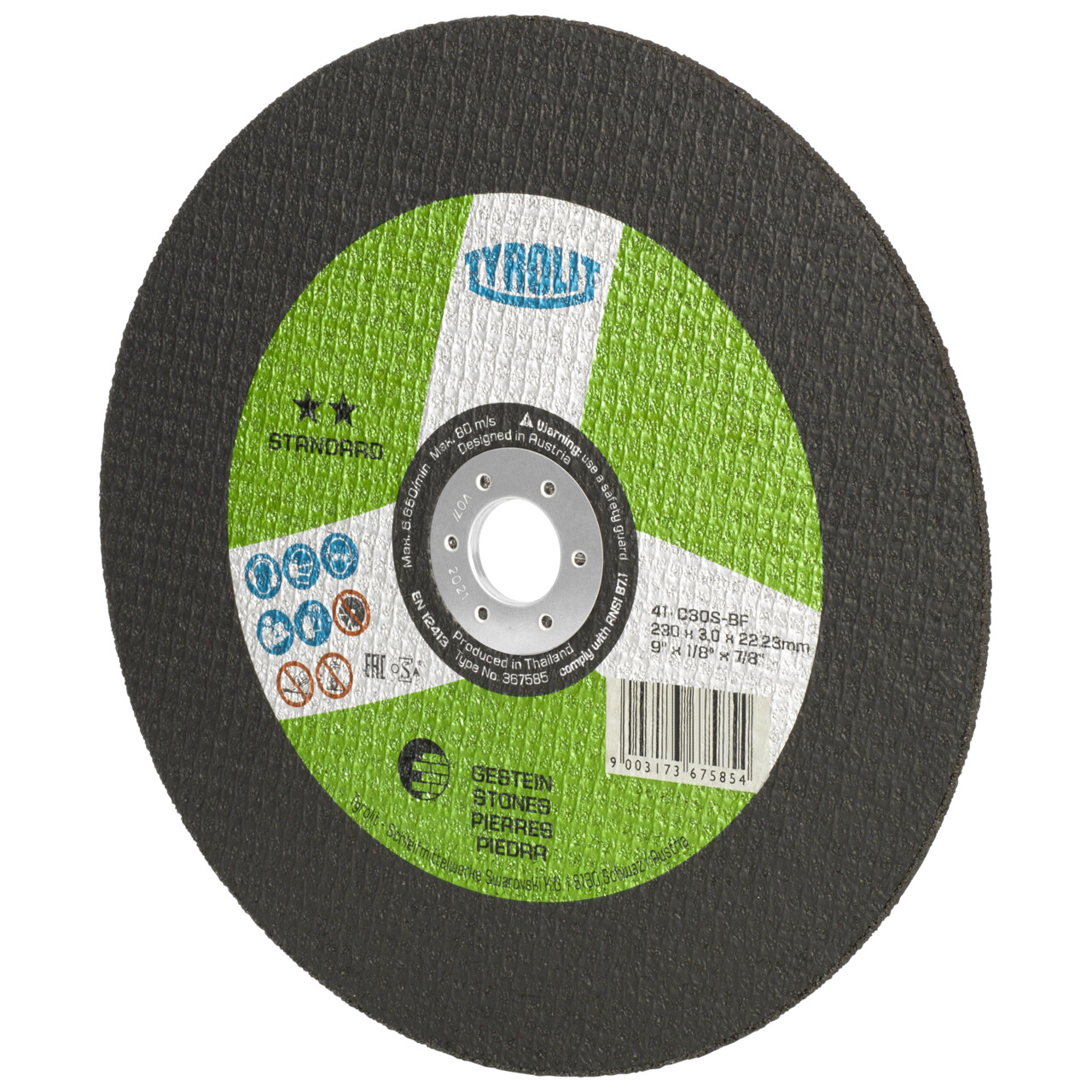 Tyrolit Disco de corte recto 230x3x22,23 C30 STANDARD piedra