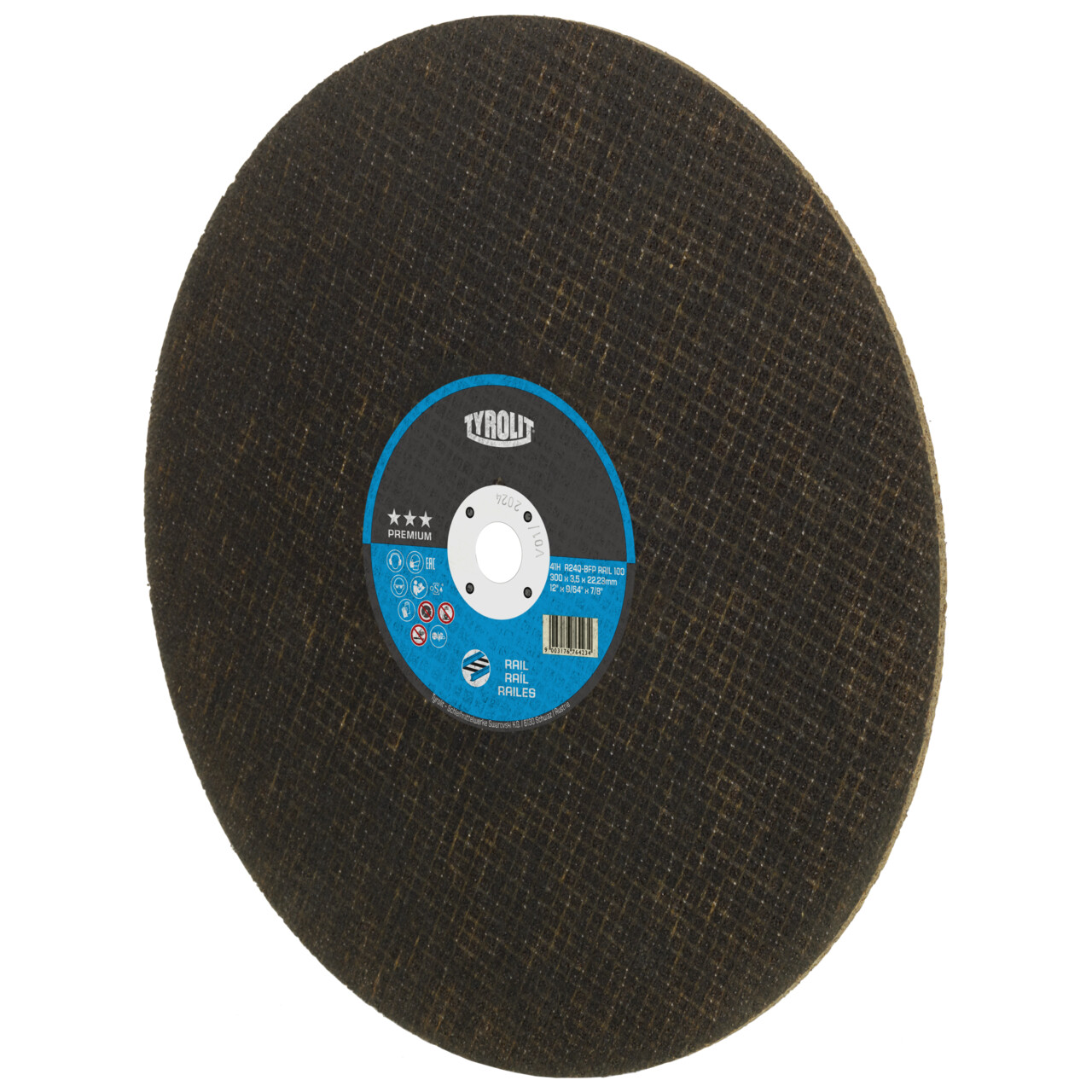 Tyrolit Disco de corte recto 400x4,3x22,23 A30 PREMIUM raíles