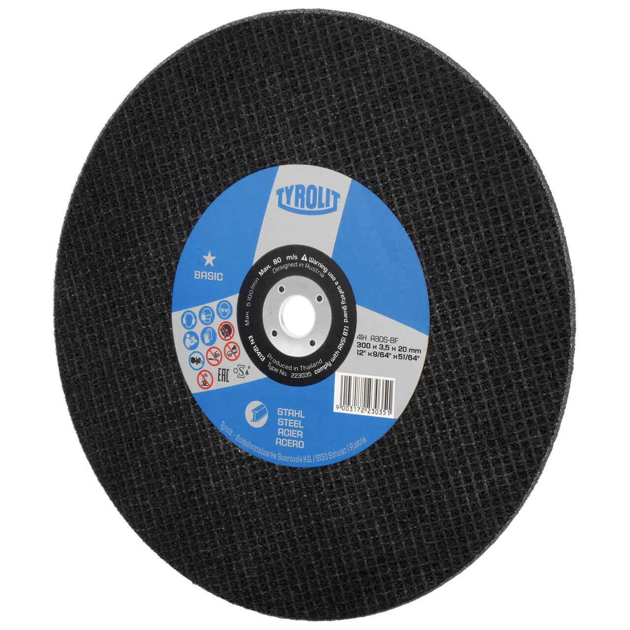 Tyrolit Disco de corte recto 300x3,5x20 A30 BASIC acero