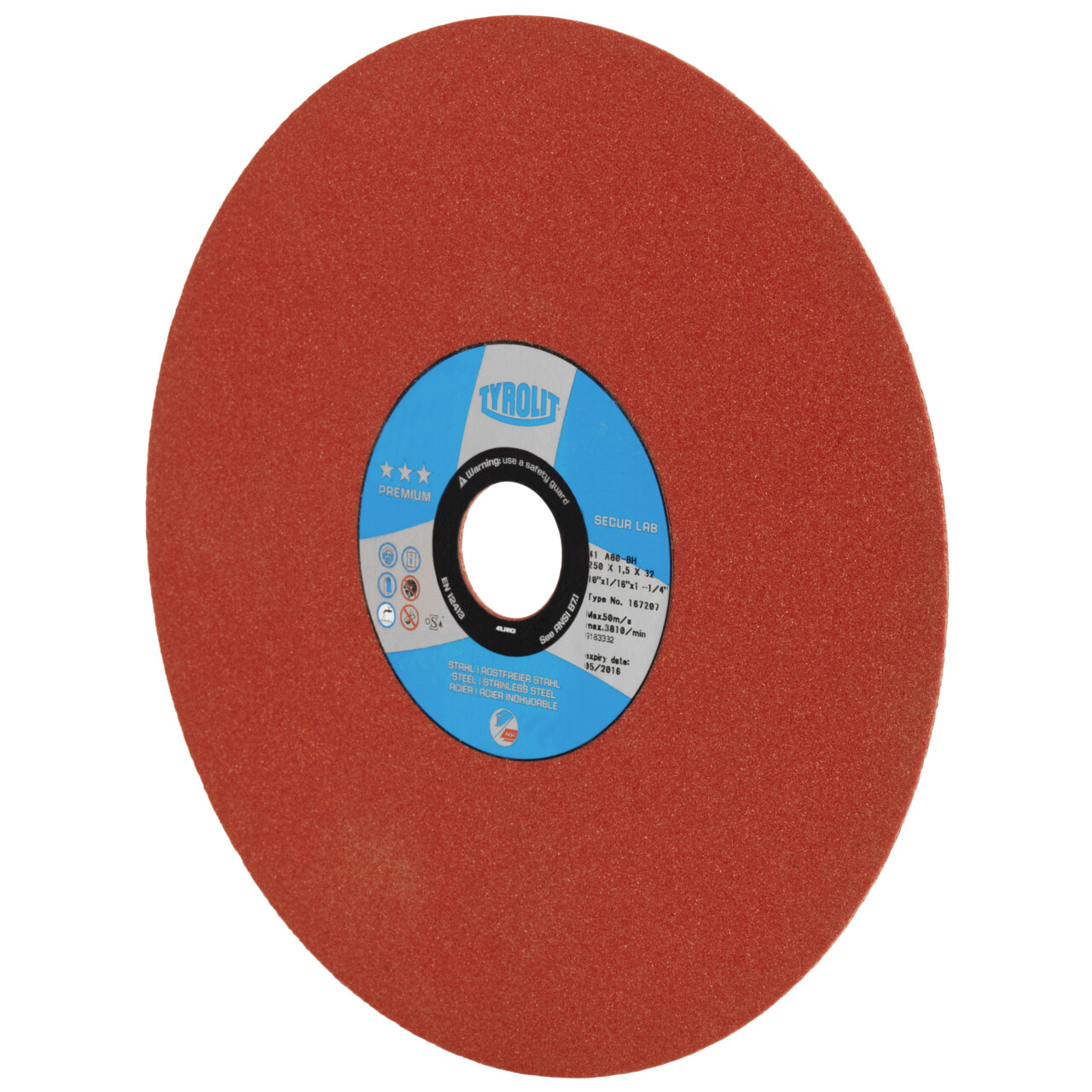 Tyrolit Disco de corte para laboratorio 250x1,5x32 A80 C5 B PREMIUM acero/inox