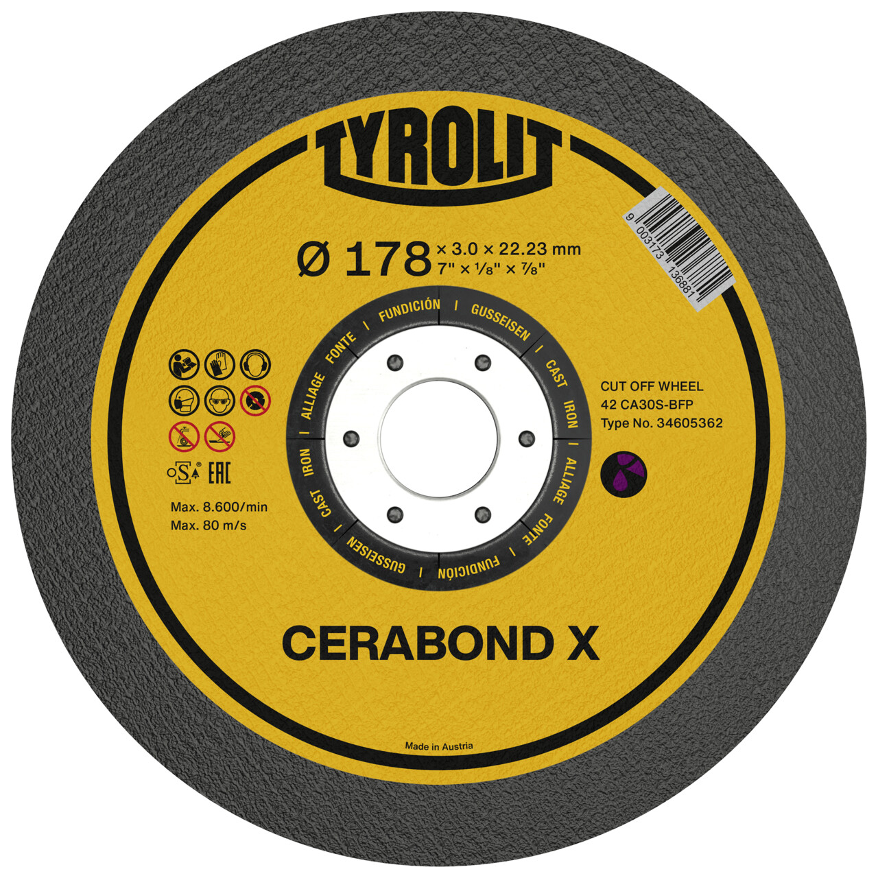 Discos de corte CERABOND X para hierro fundido