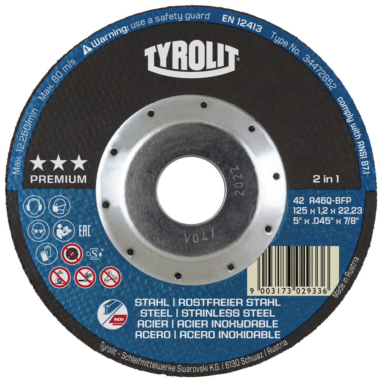 Discos de corte PREMIUM DEEP CUT PROTECTION para acero y acero inoxidable