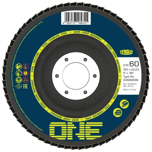 Tyrolit ONE disco de láminas abombado 115x22,23 mm ZA40 acero/inox
